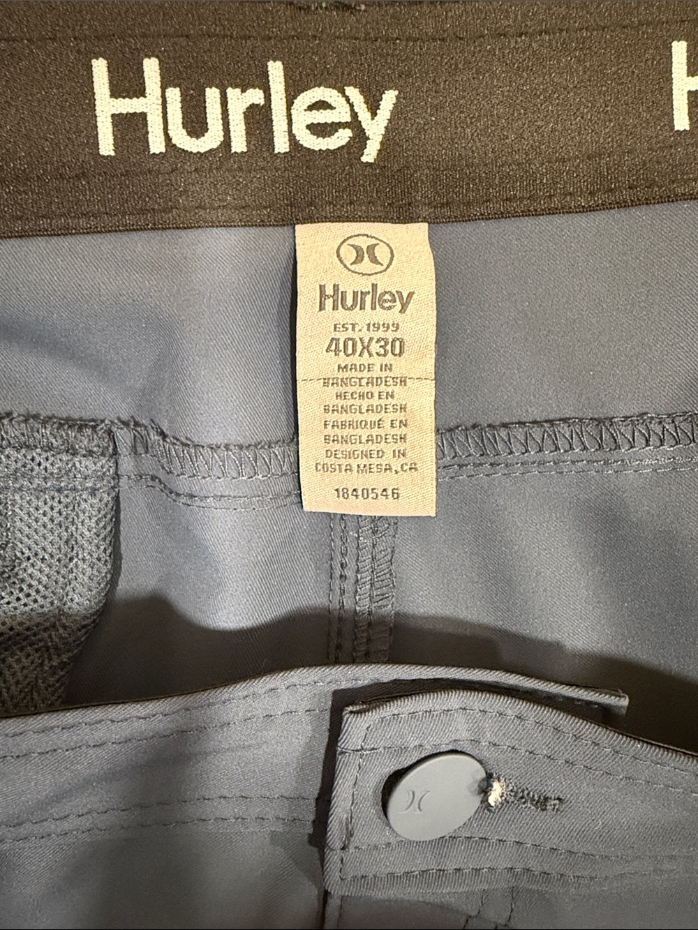 Hurley Mens Pants 40x30 - Picture 5 of 6
